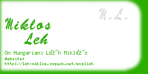 miklos leh business card